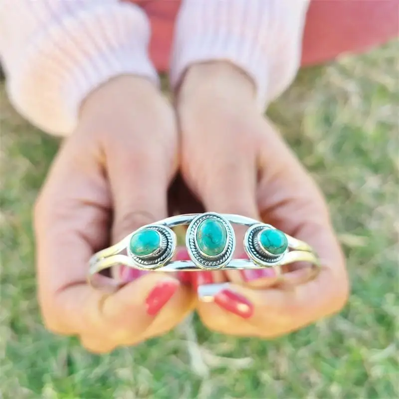 Natural Stone Boho Bangle Bracelet Silver Plated Bangle Cuff Bangle for Women Girl Party Jewelry Female Accessories Gift for Her
Natural Stone Boho Bangle Bracelet Silver Plated Bangle Cuff Bangle for Women Girl Party Jewelry Female Accessories Gift for Her