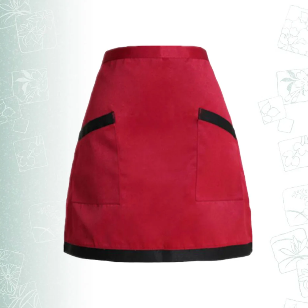Unisex Half-length Working Apron Waist Apron Short Serving Aprons with Pockets Waiter Workwear Free Size(Red and Black Rim )
Unisex Half-length Working Apron Waist Apron Short Serving Aprons with Pockets Waiter Workwear Free Size(Red and Black Rim )