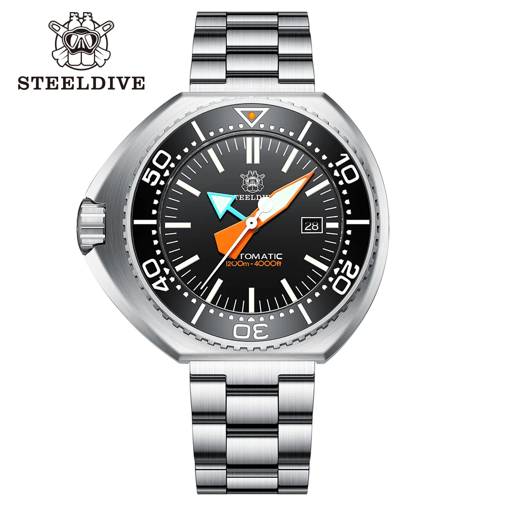 STEELDIVE SD1985 2023 New 1200M Waterproof Crown On the Left 44mm Stainless Steel NH35 Automatic Man Dive Watch Ceramic Bezel
STEELDIVE SD1985 2023 New 1200M Waterproof Crown On the Left 44mm Stainless Steel NH35 Automatic Man Dive Watch Ceramic Bezel