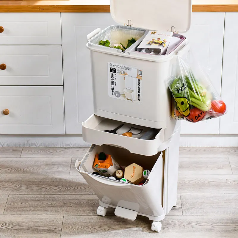 Japanese Household Creative Kitchen Doublelayer Classification Trash With Lid Large Deodorant Simple Dry Wet Separation Trash
Japanese Household Creative Kitchen Doublelayer Classification Trash With Lid Large Deodorant Simple Dry Wet Separation Trash