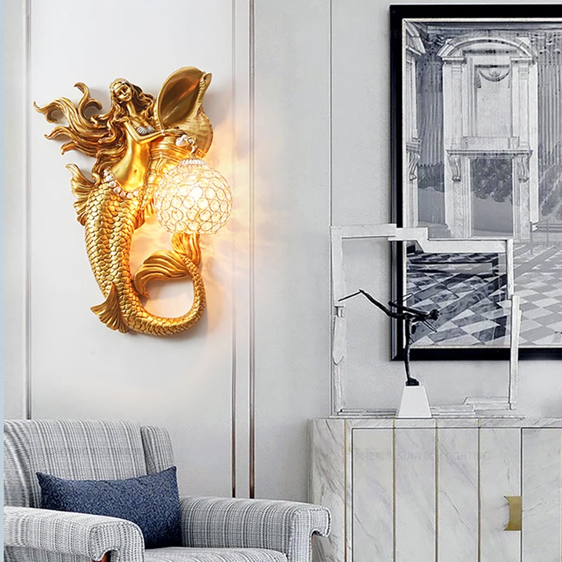 Modern Creative LED Wall Lamps for Living Room Home Aisle Stair Lamp European Mermaid Living Room Wall Light Bedroom Headlights
Modern Creative LED Wall Lamps for Living Room Home Aisle Stair Lamp European Mermaid Living Room Wall Light Bedroom Headlights