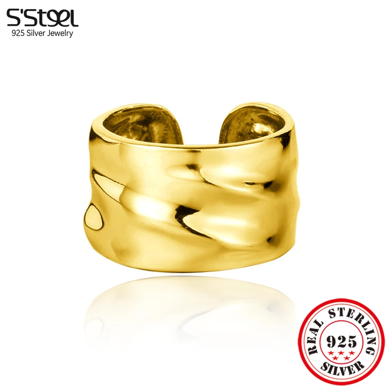 S'STEEL Minimalist RingS For Womens 925 Sterling Silver Glossy Concave And Convex Gold Dainty Adjustable Ring Designer Jewelry 
S'STEEL Minimalist RingS For Womens 925 Sterling Silver Glossy Concave And Convex Gold Dainty Adjustable Ring Designer Jewelry