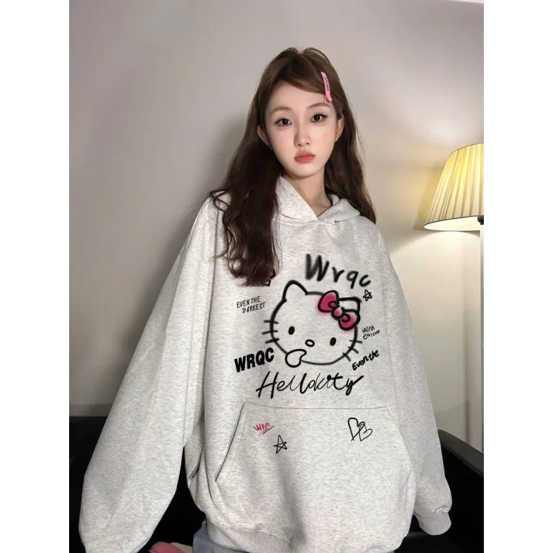 Kawaii Sanrio Anime Hello Kitty Dacron Hoodie Cute Cartoon Lovely Thickening Sweet Cotton Warm White Gray Hooded Gifts for Girls
Kawaii Sanrio Anime Hello Kitty Dacron Hoodie Cute Cartoon Lovely Thickening Sweet Cotton Warm White Gray Hooded Gifts for Girls
