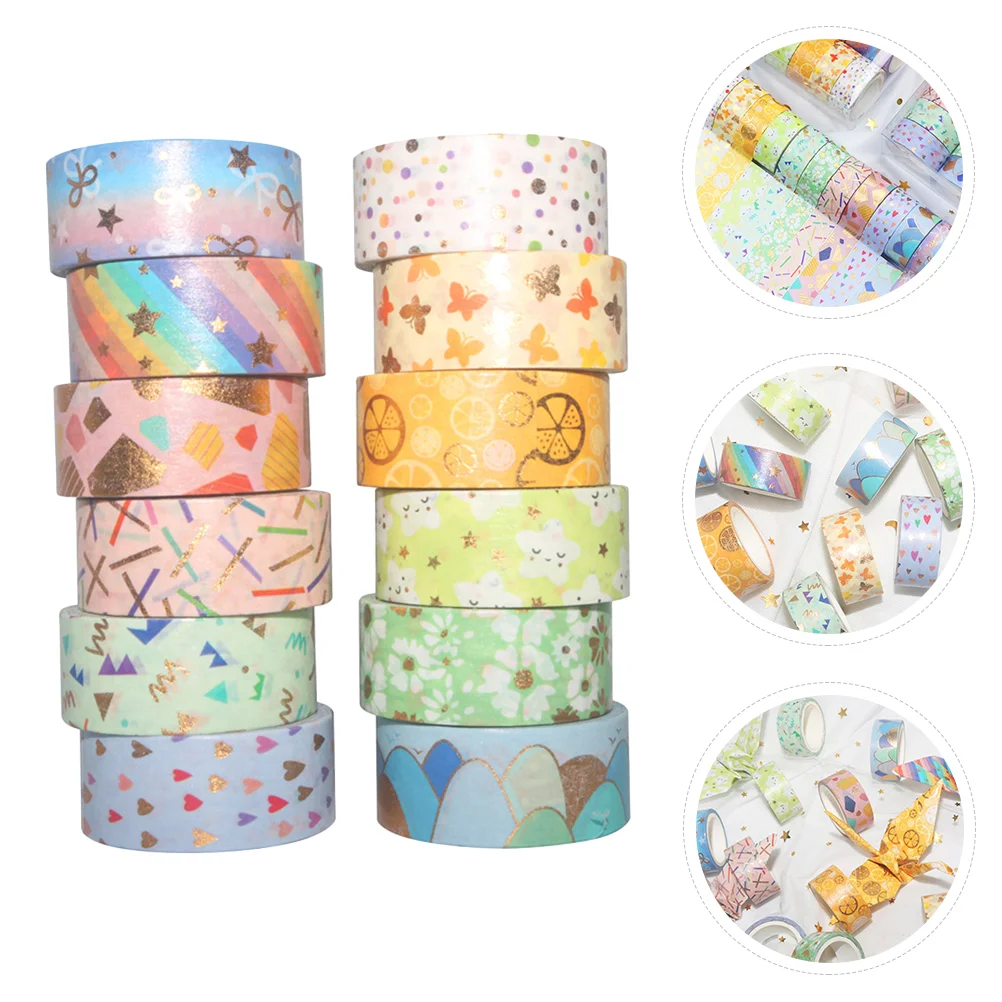 12 Rolls Decorative Gold Foil Decorative Tapes Beautiful Washi Tapes DIY Supplies 
12 Rolls Decorative Gold Foil Decorative Tapes Beautiful Washi Tapes DIY Supplies