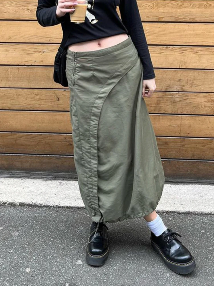 WeiYao Green Patched Midi Skirts Vintage y2k Baggy Straight Cargo Skirts Women Streetwear Prepply Korean Summer Skirts Grunge
WeiYao Green Patched Midi Skirts Vintage y2k Baggy Straight Cargo Skirts Women Streetwear Prepply Korean Summer Skirts Grunge