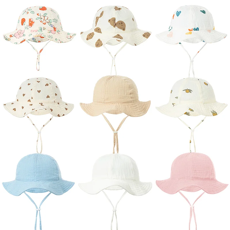 Cotton Baby Bucket Hat Muslin Children Outdoor Sunscreen Caps Boys Girls Print Panama Hat Beach Travel Fishing Hat 3-12 Months
Cotton Baby Bucket Hat Muslin Children Outdoor Sunscreen Caps Boys Girls Print Panama Hat Beach Travel Fishing Hat 3-12 Months
