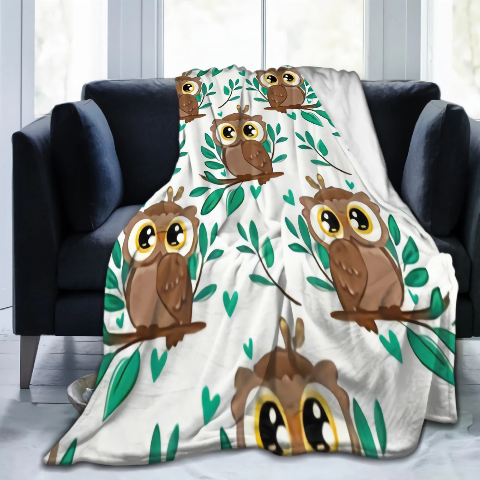 Blanket Cute Owl Sitting On A Branch With Foliage Throw Blankets Colorful Forest Owl Flannel Fleece Blankets for Couch Sofa Bed
Blanket Cute Owl Sitting On A Branch With Foliage Throw Blankets Colorful Forest Owl Flannel Fleece Blankets for Couch Sofa Bed