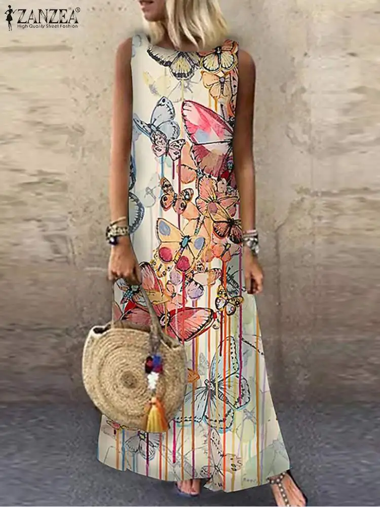 ZANZEA Women Fashion Casual Elegant Beach Tank Dresses Summer O-Neck Sleeveless Kleid Robes Bohemian Floral Printing Dress 2022
ZANZEA Women Fashion Casual Elegant Beach Tank Dresses Summer O-Neck Sleeveless Kleid Robes Bohemian Floral Printing Dress 2022