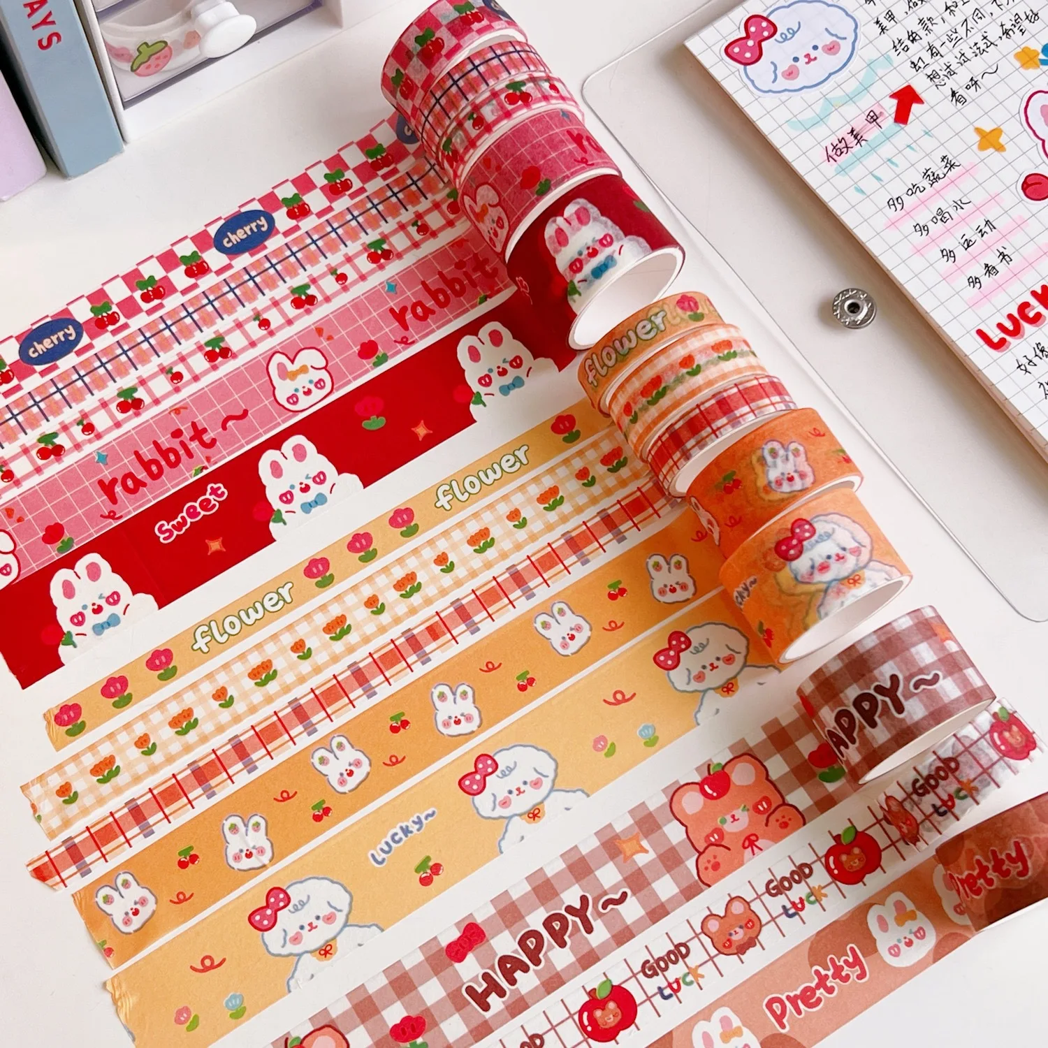 5pcs/Pack Full Set Cherry Rabbit Washi Tape Scrapbooking Journal Scene Frame Decoration Kawaii Cute Sticker
5pcs/Pack Full Set Cherry Rabbit Washi Tape Scrapbooking Journal Scene Frame Decoration Kawaii Cute Sticker