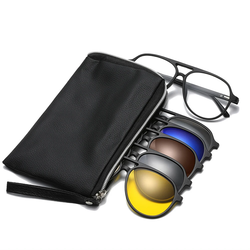 6 In 1 Spectacle Frame Men Women With 5 PCS Clip On Polarized Sunglasses Magnetic Glasses Male Computer Optical 2023
6 In 1 Spectacle Frame Men Women With 5 PCS Clip On Polarized Sunglasses Magnetic Glasses Male Computer Optical 2023