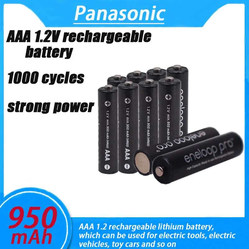 

New Panasonic Eneloop 950mAh AAA 1.2V NI-MH Rechargeable Batteries For Electric Toys Flashlight Camera Pre-Charged Battery