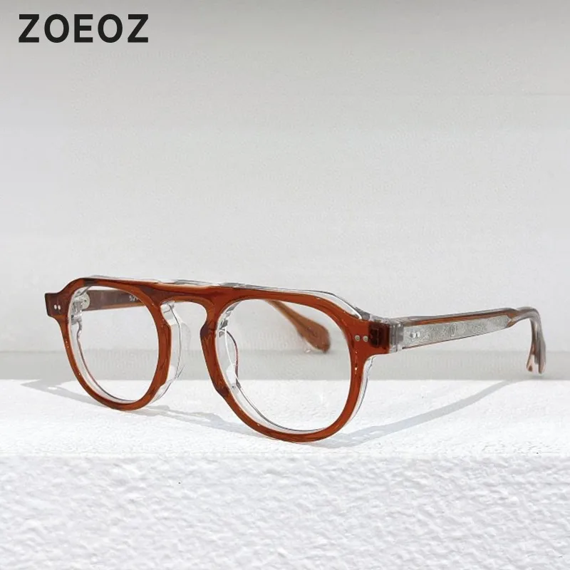 

Japanese-Made Retro Thick Frame Circular Section Plain Glasses Frame Plate Anti-Men's and Women's Fashion Myopia Glasses Rim