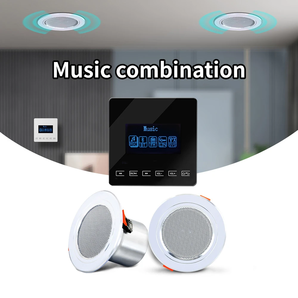 Wall Bluetooth Amplifier -Key Touch Compatible FM Smart Home Audio PA Ceiling Speaker Set HiFi Stereo Sound for Music Indoor
Wall Bluetooth Amplifier -Key Touch Compatible FM Smart Home Audio PA Ceiling Speaker Set HiFi Stereo Sound for Music Indoor