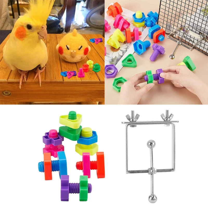Bird Toys 7pcs Parrot Toy Set Metal Spinner with Traveling Spinner Plastic Puzzles Toy Colorful Nuts and Bolts Y5GB
Bird Toys 7pcs Parrot Toy Set Metal Spinner with Traveling Spinner Plastic Puzzles Toy Colorful Nuts and Bolts Y5GB