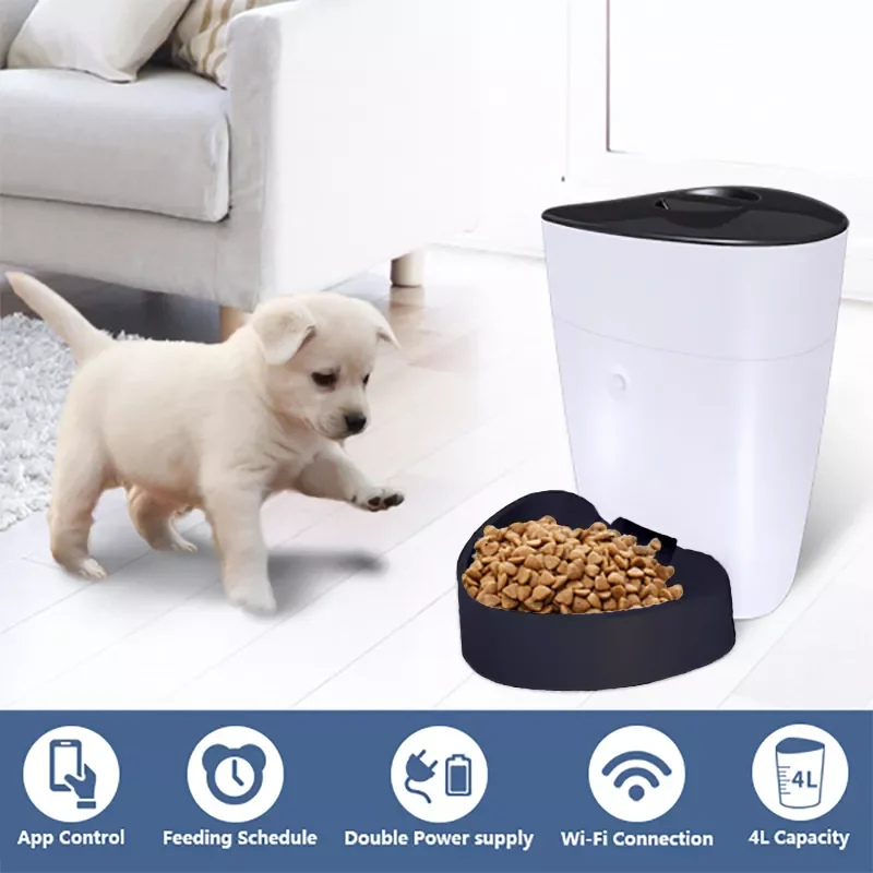 Автоматическая кормушка для домашних животных, 4 л, Wi-Fi/кнопка
Автоматическая кормушка для домашних животных, 4 л, Wi-Fi/кнопка
