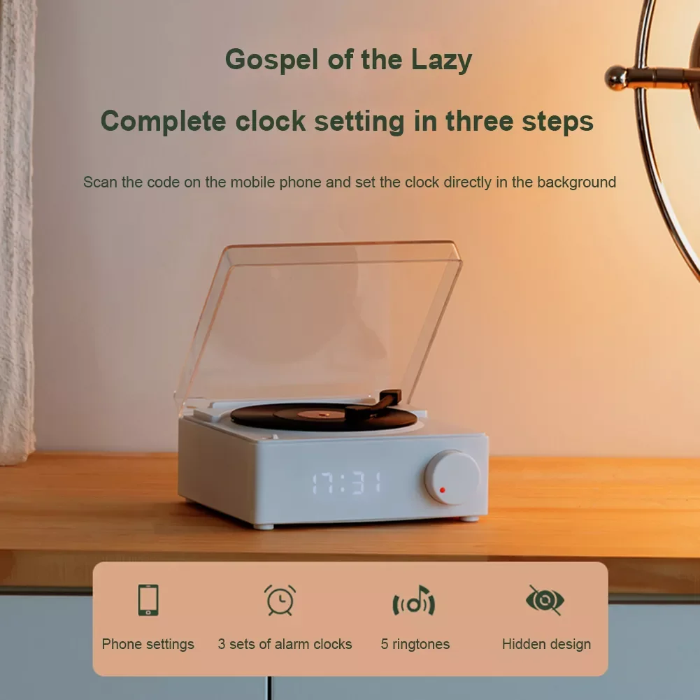 Alarm Clock Stereo Speaker Multifunctional Vinyl Record Player Speaker Bluetooth- for Home Living Room Bedroom
Alarm Clock Stereo Speaker Multifunctional Vinyl Record Player Speaker Bluetooth- for Home Living Room Bedroom