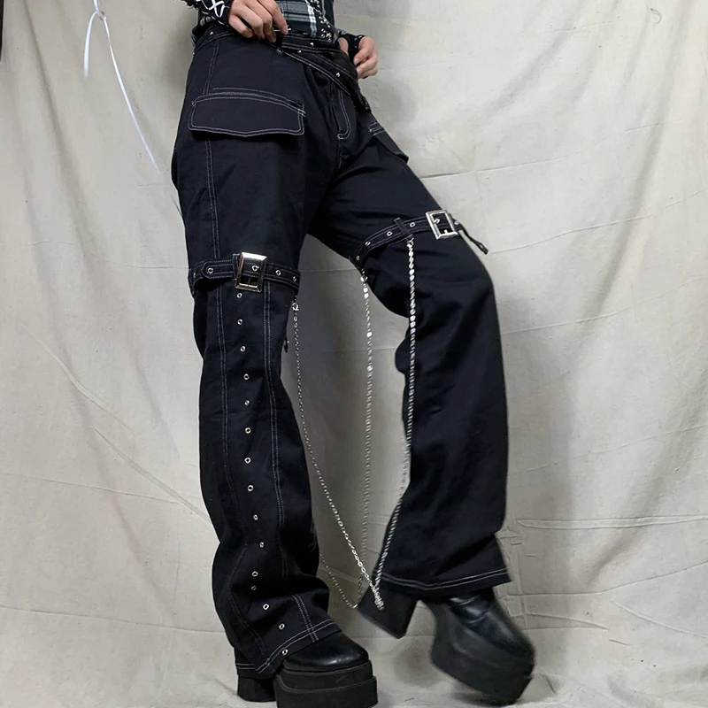 Sunny y.j. Hole Buckle Patchwork Punk Jeans Baggy High Waist Baggy Denin Cargo Pants Grunge Streetwear Black Jeans Wide Leg Mom
Sunny y.j. Hole Buckle Patchwork Punk Jeans Baggy High Waist Baggy Denin Cargo Pants Grunge Streetwear Black Jeans Wide Leg Mom