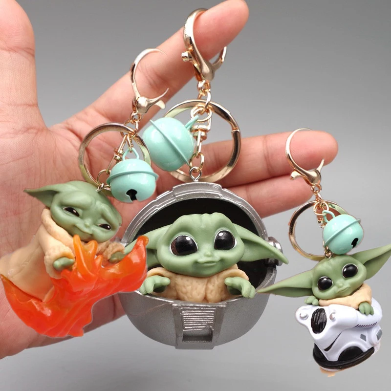 

Disney Baby Yoda Keychain Yoda Model Keychain Kawaii Cartoon Pendant Keyring Anime Figure Key Chain for Kids Toy Christmas Gifts