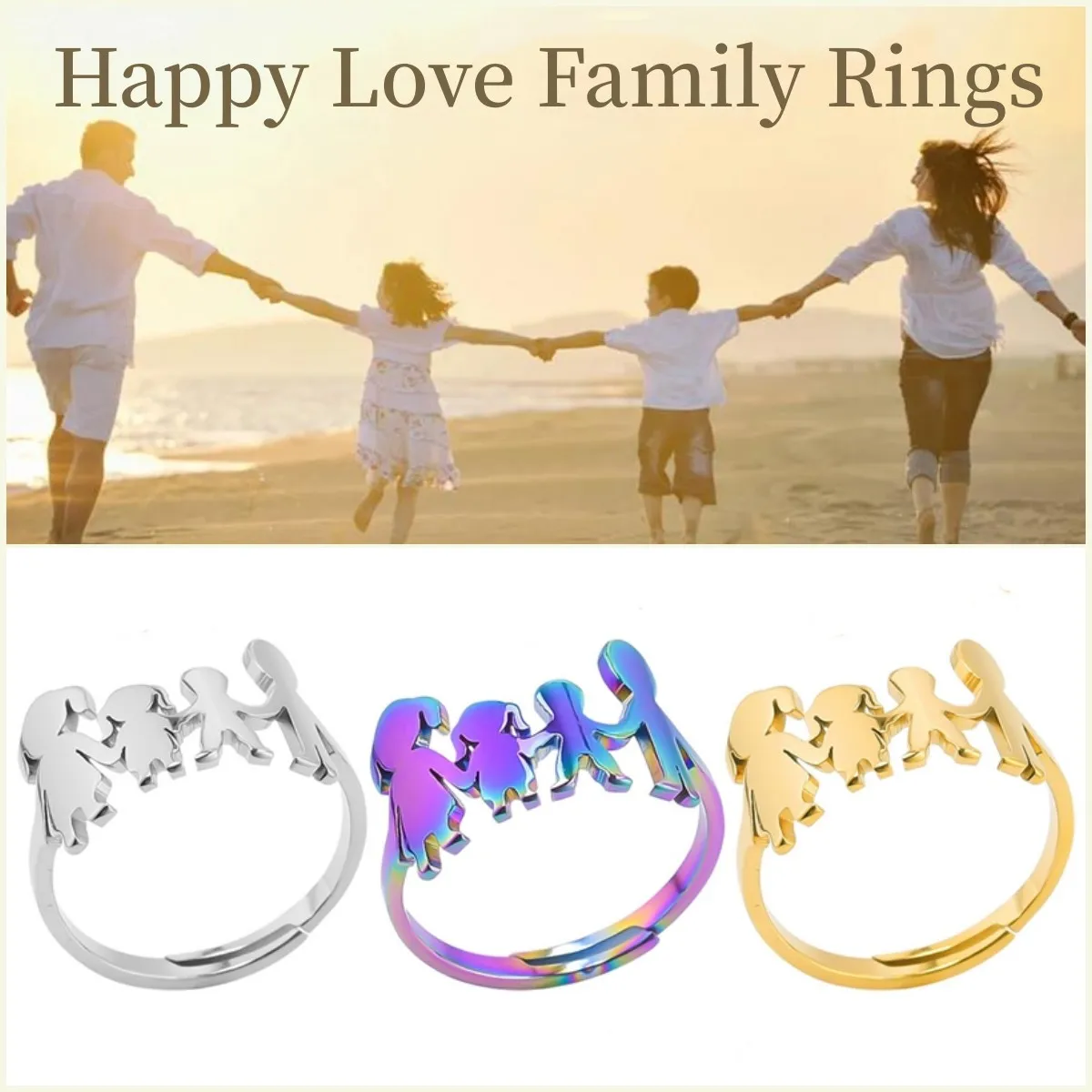 Family Heart Rings Mother Father Girls Boy Holding Hands Rings Hand In Hand Couple Lovers Adjustable Rings Jewelry Birthday Gift
Family Heart Rings Mother Father Girls Boy Holding Hands Rings Hand In Hand Couple Lovers Adjustable Rings Jewelry Birthday Gift