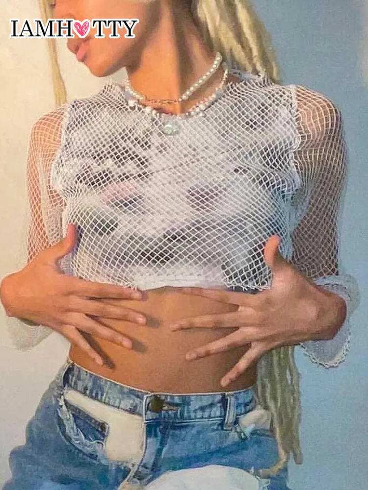 IAMHOTTY Printed Patchwork Fishnet Mesh Fake 2 Piece Crop Top Women Sexy O-neck Long Sleeve Pullovers Vintage Grunge Clothes y2k
IAMHOTTY Printed Patchwork Fishnet Mesh Fake 2 Piece Crop Top Women Sexy O-neck Long Sleeve Pullovers Vintage Grunge Clothes y2k