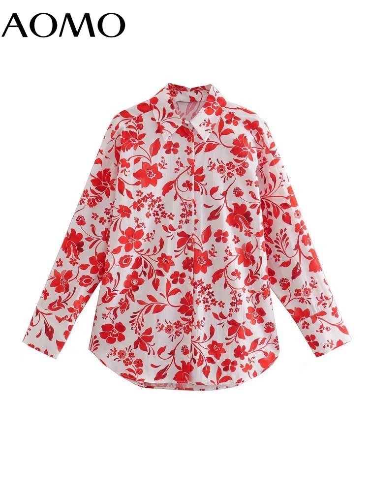 AOMO Women Red Flowers Print Shirt Long Sleeve 2022 Chic Female High Street Loose Shirt 5Z51A
AOMO Women Red Flowers Print Shirt Long Sleeve 2022 Chic Female High Street Loose Shirt 5Z51A