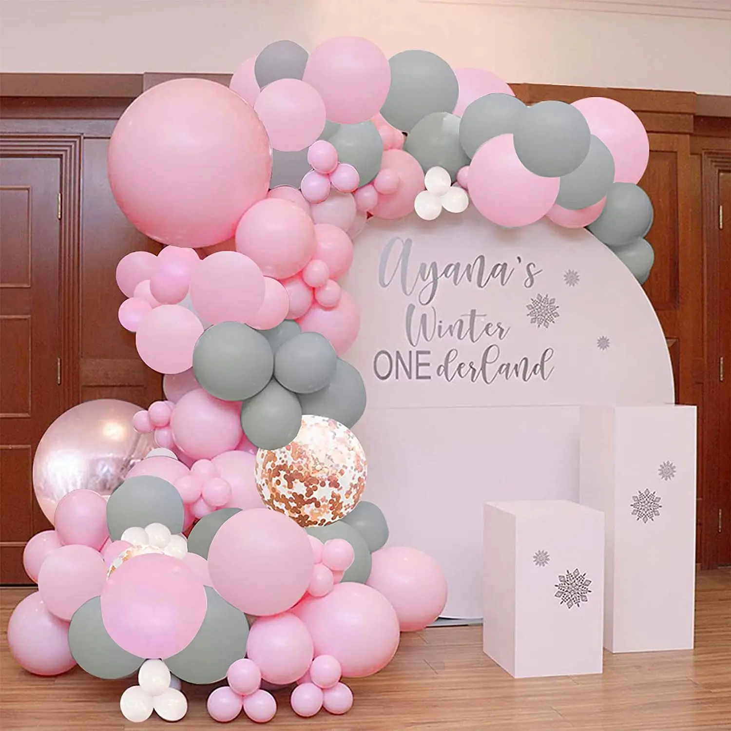 121pcs Grey Pink Latex Balloon Garland Arch Kit Wedding Oh Baby Shower 5th Birthday Girl Decorations Bachlorette Party Globos
121pcs Grey Pink Latex Balloon Garland Arch Kit Wedding Oh Baby Shower 5th Birthday Girl Decorations Bachlorette Party Globos