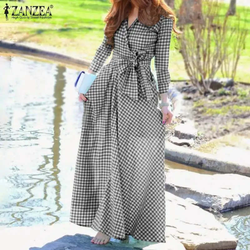 Винтажное клетчатое Макси-платье Vestidos ZANZEA, Женский Повседневный Сарафан с длинным рукавом, большой размер, 2022, весна-осень, пояс с отворотом,...
Винтажное клетчатое Макси-платье Vestidos ZANZEA, Женский Повседневный Сарафан с длинным рукавом, большой размер, 2022, весна-осень, пояс с отворотом,...