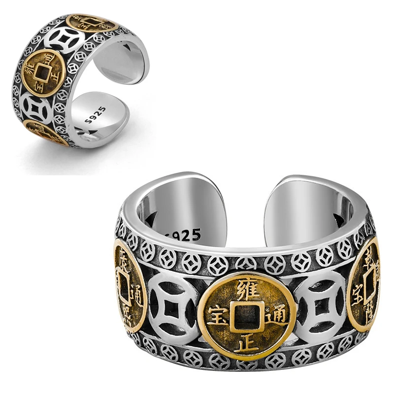 Ancient Coins Lucky Ring Fortune Hollow Wide Silver Color Copper Male Punk Finger Rock Man Cowboy Ethnic Party Statement Jewelry
Ancient Coins Lucky Ring Fortune Hollow Wide Silver Color Copper Male Punk Finger Rock Man Cowboy Ethnic Party Statement Jewelry