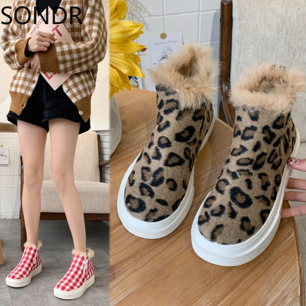 Womens Round Toe Ankle Boots Leopard Flats Fur Liner Warm Winter Snow Shoes 6Colors Girls
Womens Round Toe Ankle Boots Leopard Flats Fur Liner Warm Winter Snow Shoes 6Colors Girls