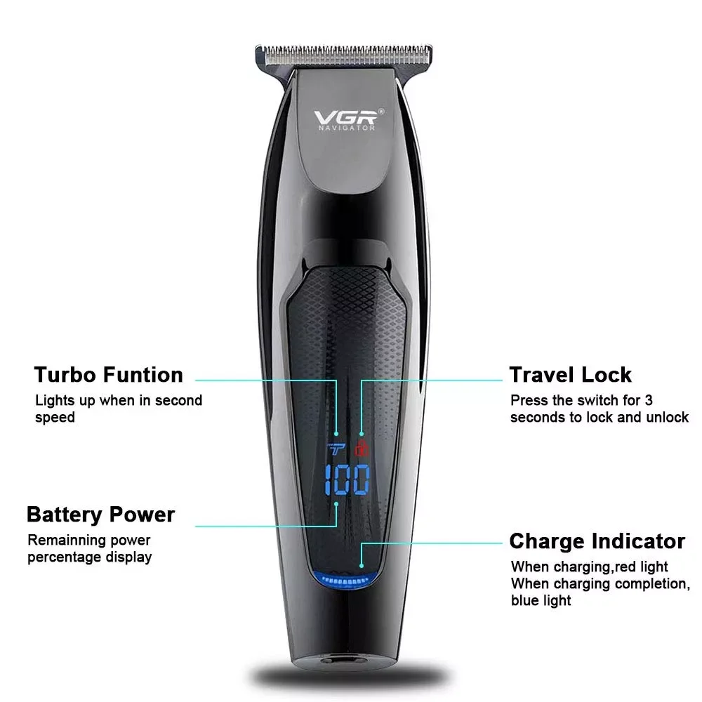 VGR Hair Clipper Oil Head Engraving Electric Clippers LCD Digital Display Household Professional Electrical Appliances V-070
VGR Hair Clipper Oil Head Engraving Electric Clippers LCD Digital Display Household Professional Electrical Appliances V-070