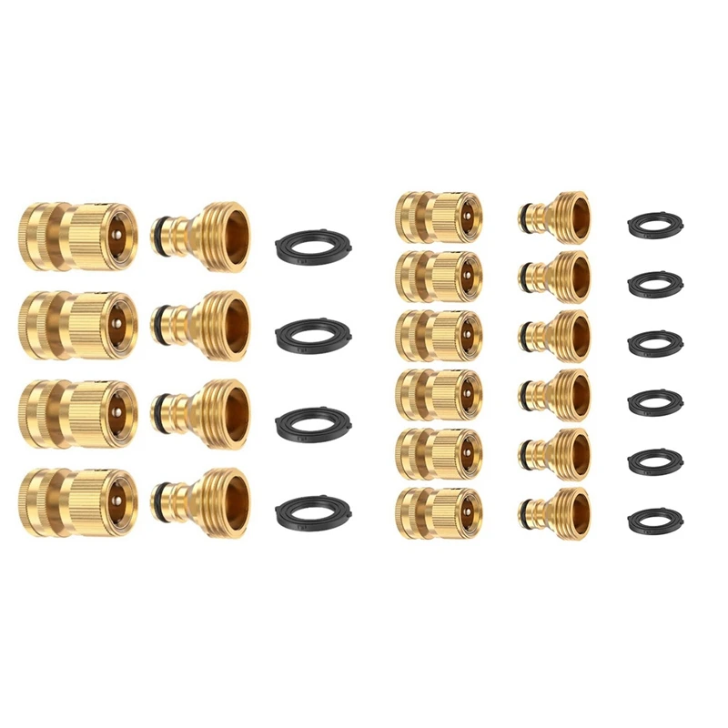 Garden Hose Quick Connector Solid Brass,3/4 Inch GHT Thread Fitting No-Leak Water Hose Female And Male Adapter
Garden Hose Quick Connector Solid Brass,3/4 Inch GHT Thread Fitting No-Leak Water Hose Female And Male Adapter