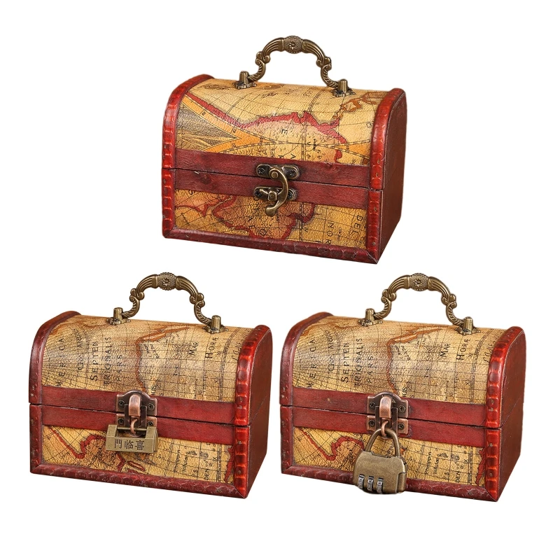 Vintage Wooden Treasure Chest Jewelry Box with Lock Retro Keepsake Organizer Drop Shipping
Vintage Wooden Treasure Chest Jewelry Box with Lock Retro Keepsake Organizer Drop Shipping