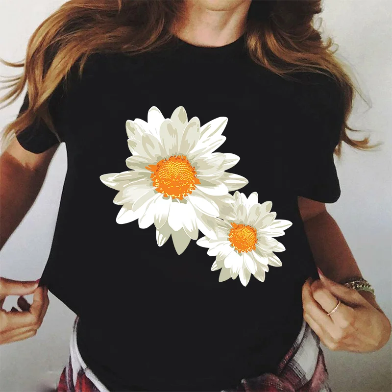 

Chrysanthemum Print For Women/Men Fashion Design Graphic 100% Cotton T-Shirt Streetwear Tee T Shirt Female Tops Oversize S-7XL