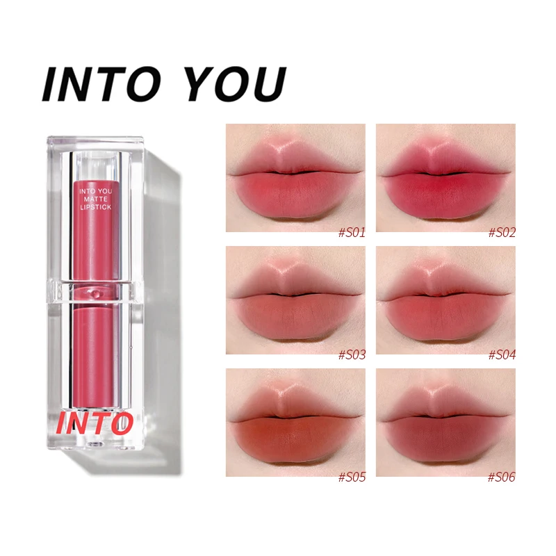 INTO YOU Matte Waterproof Velvet Nude Lipstick Red 6 Colors Makeup Long Lasting Profissional Cosmetics for Women Lip Gloss
INTO YOU Matte Waterproof Velvet Nude Lipstick Red 6 Colors Makeup Long Lasting Profissional Cosmetics for Women Lip Gloss
