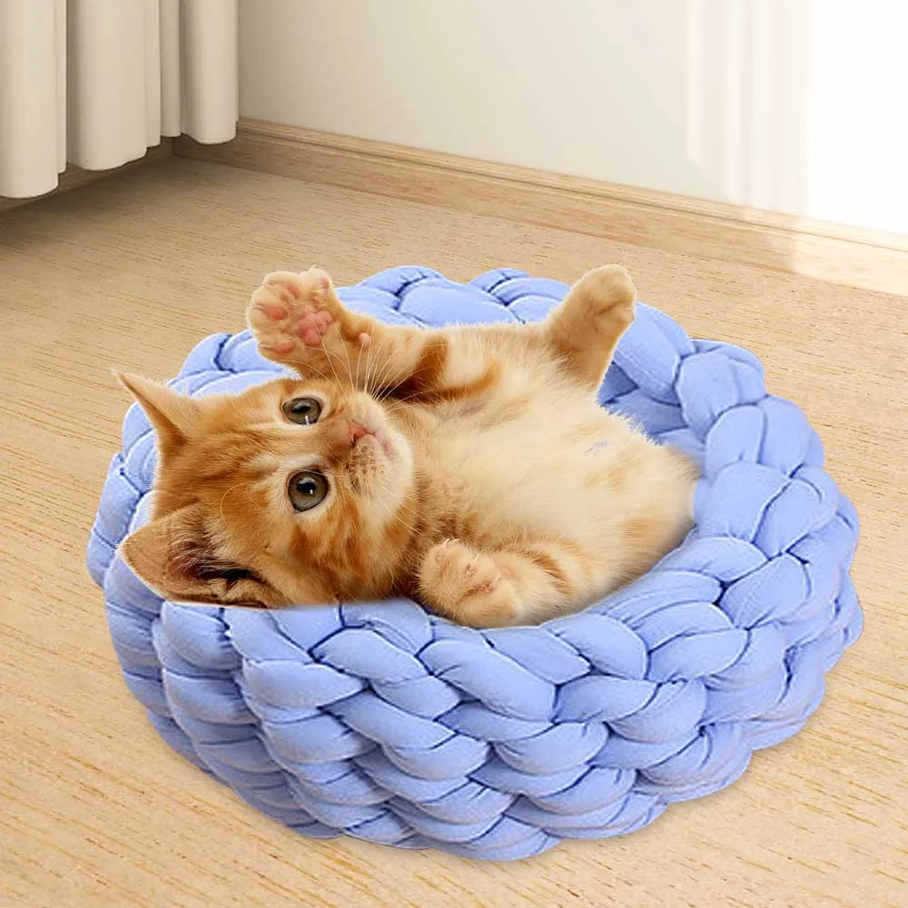 Cute Cat House Solid Color Pet Cushion Kennel Soft Warm Sleeping Basket Round Kitten Puppy Nest Comfortable Touch Pet Products
Cute Cat House Solid Color Pet Cushion Kennel Soft Warm Sleeping Basket Round Kitten Puppy Nest Comfortable Touch Pet Products