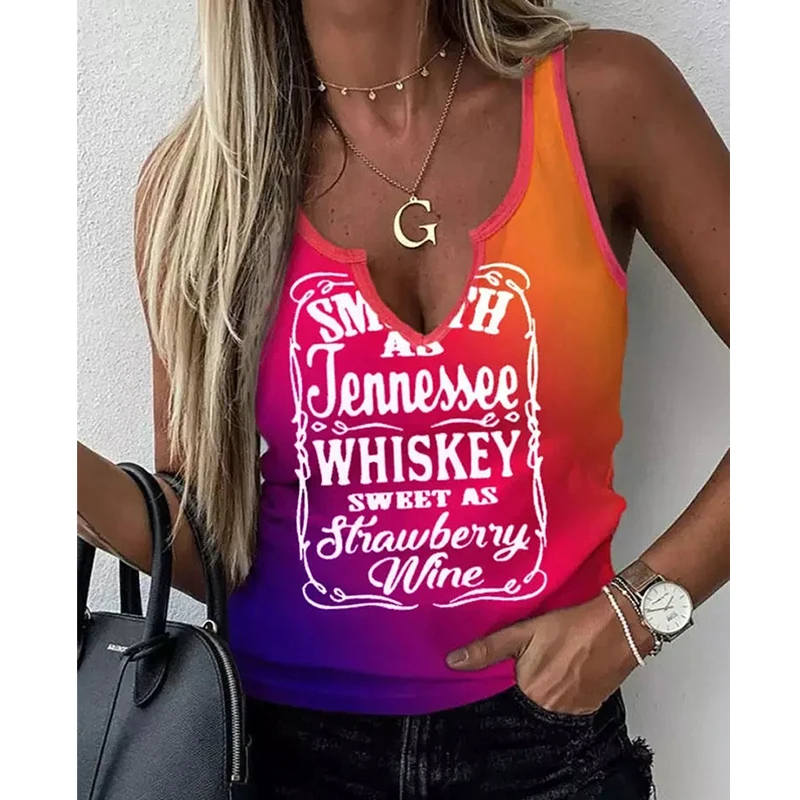 Summer Women Fashion Sexy Ombre Sleeveless T-Shirts Oversize Casual 2022 Sleeveless Garment Letter Print V-Cut Tank Top
Summer Women Fashion Sexy Ombre Sleeveless T-Shirts Oversize Casual 2022 Sleeveless Garment Letter Print V-Cut Tank Top