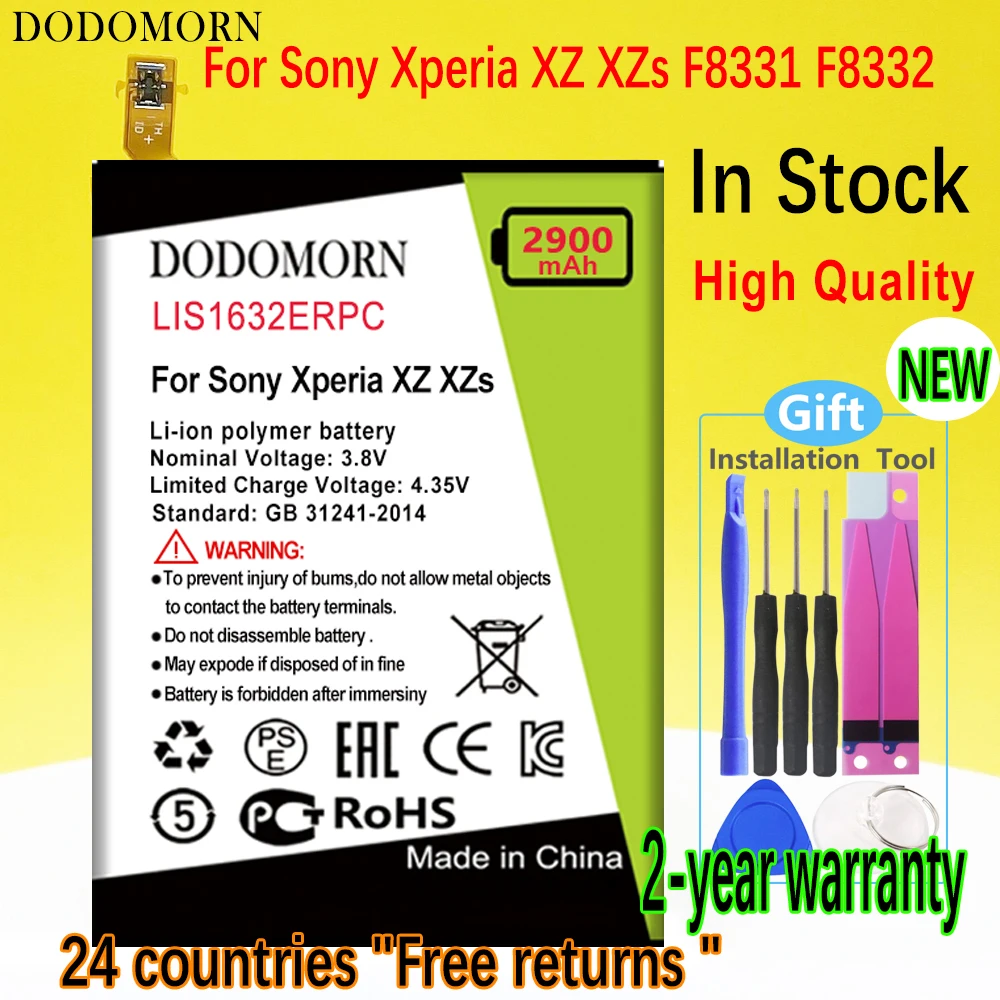 

DODOMORN LIS1632ERPC Battery For Sony Xperia XZ XZs F8331 F8332 Smartphone/Smart Mobile Phone High Quality + Tracking Number