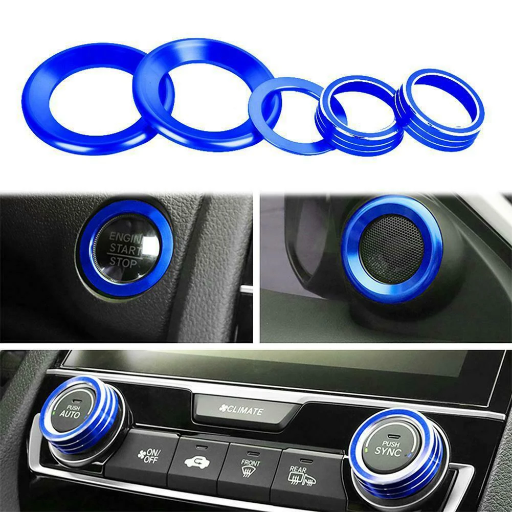 For Honda Civic 2016-2021 5pcs Car Silver AC Knob Rings Aluminum Center Console AC Switch Ring Cover Trim Blue
For Honda Civic 2016-2021 5pcs Car Silver AC Knob Rings Aluminum Center Console AC Switch Ring Cover Trim Blue
