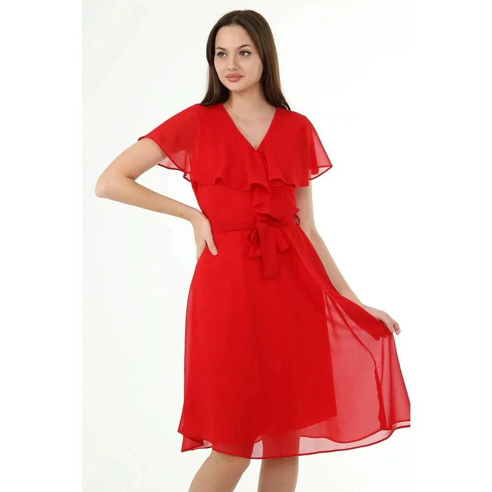 Women's Fashion Casual Double Breasted Collar Tie Detailed Chiffon Graduation Night Sundress Dress
Women's Fashion Casual Double Breasted Collar Tie Detailed Chiffon Graduation Night Sundress Dress