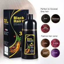 Black Hair Color Dye Hair Shampoo Cream Organic Permanent Covers White Gray Shiny Natural Ginger Essence For Women