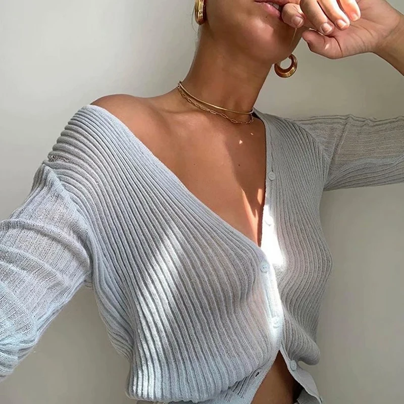 2021 New Women's Knitted Cardigan Casual V-neck Single-breasted Y2k Sexy Slim Sweater Elegant Long Sleeve Crop Tops Clothes Blue
2021 New Women's Knitted Cardigan Casual V-neck Single-breasted Y2k Sexy Slim Sweater Elegant Long Sleeve Crop Tops Clothes Blue