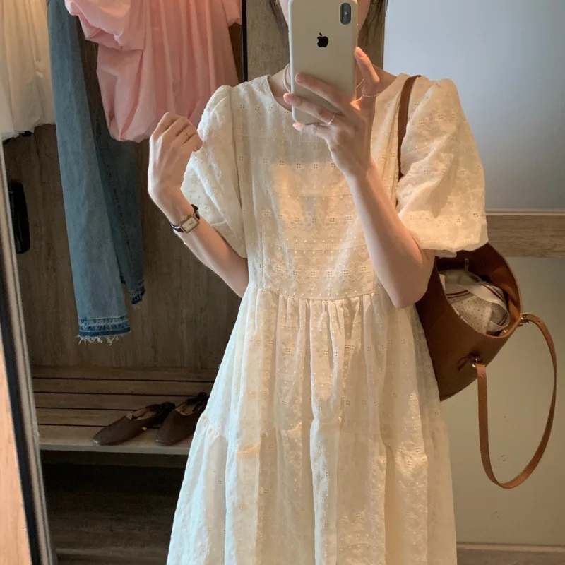 Puff Sleeve White Dresses Women Holiday Sundress Floral Design Korean Style College Elegant Simple Trendy Summer Vestidoes
Puff Sleeve White Dresses Women Holiday Sundress Floral Design Korean Style College Elegant Simple Trendy Summer Vestidoes