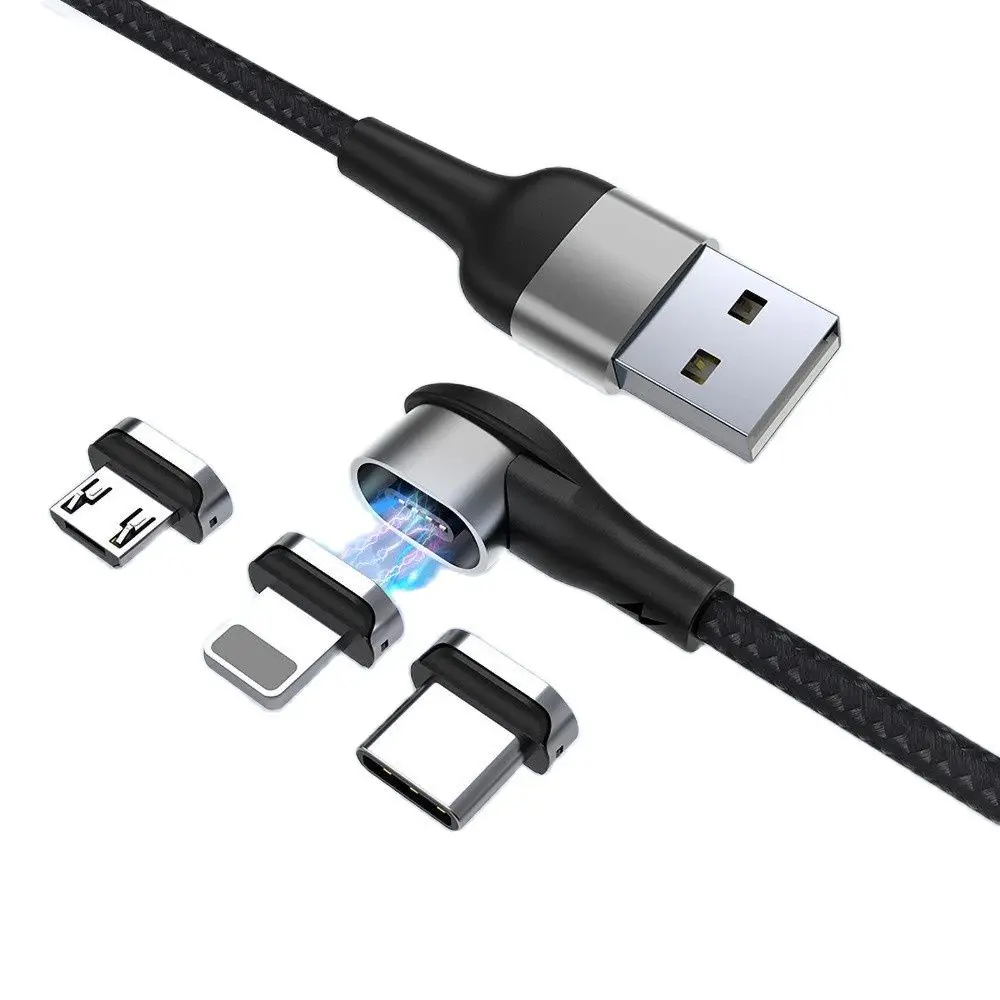 Ebesfous 3 in 1 Elbow Magnetic USB Cable for Lightning Type-C Micro 3A Flash Charging Data Wire USB C Cables for iPhone 14 13 12
Ebesfous 3 in 1 Elbow Magnetic USB Cable for Lightning Type-C Micro 3A Flash Charging Data Wire USB C Cables for iPhone 14 13 12