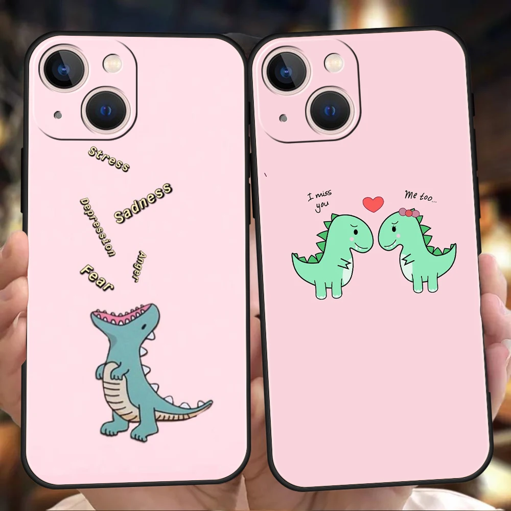 

Cute Dinosaur Phone Case For iPhone 14 13 12 11 Pro MAX 14 7 8 Plus X XR XS Plus SE 2020 Fashion Cover Fundas TPU Shell Coque