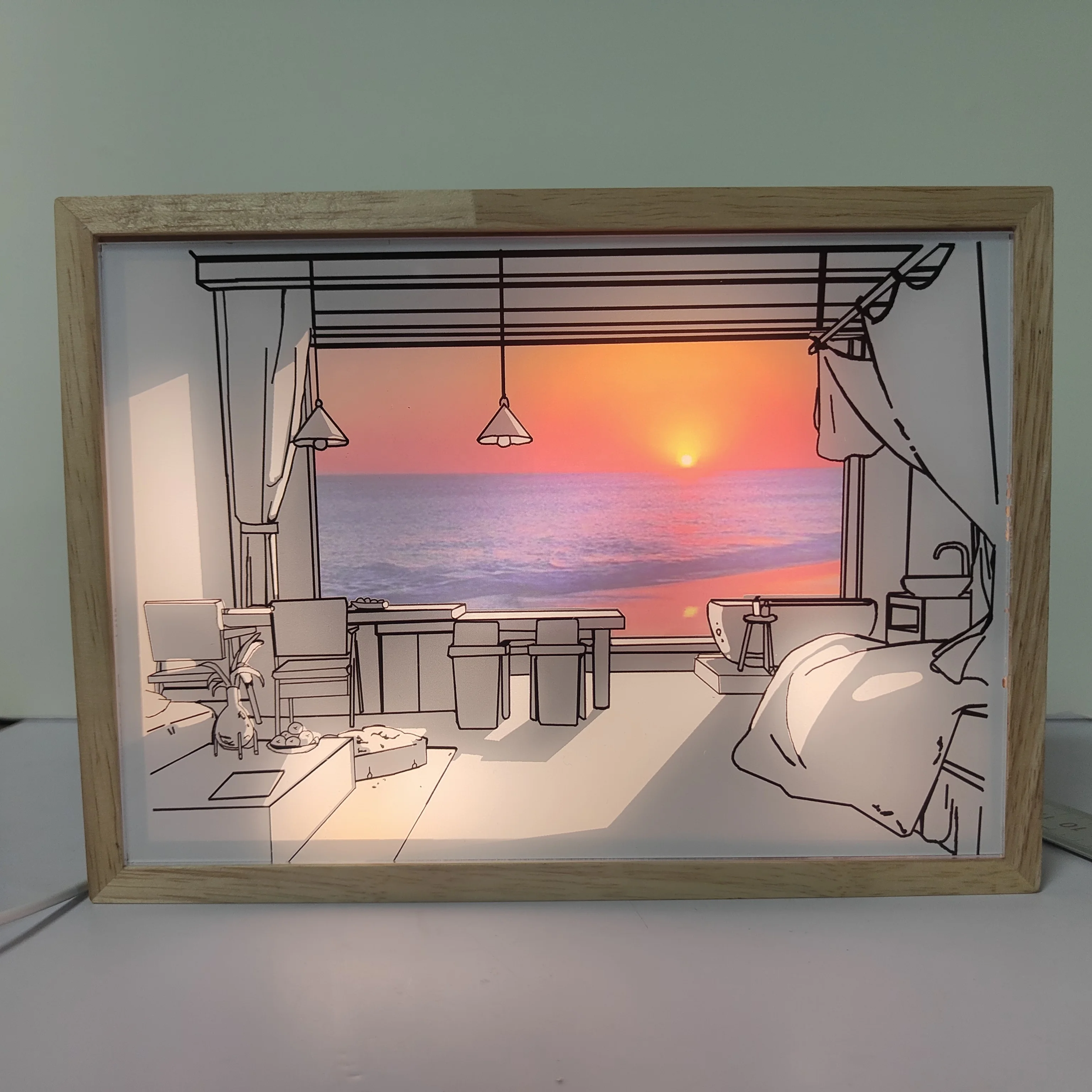 Customized 3D Decorative Wooden Photo Frame Night Light Art Wall Painting Led Creative Table Lamp for Bedroom Bedside Home Decor
Customized 3D Decorative Wooden Photo Frame Night Light Art Wall Painting Led Creative Table Lamp for Bedroom Bedside Home Decor