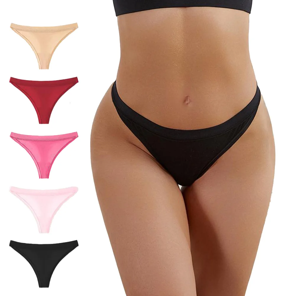 5 Pack Womens Sexy G-string Female Cotton T-back Thongs Breathable PantyLady Low-Rise Briefs Soft Underpants Underwear Lingerie
5 Pack Womens Sexy G-string Female Cotton T-back Thongs Breathable PantyLady Low-Rise Briefs Soft Underpants Underwear Lingerie