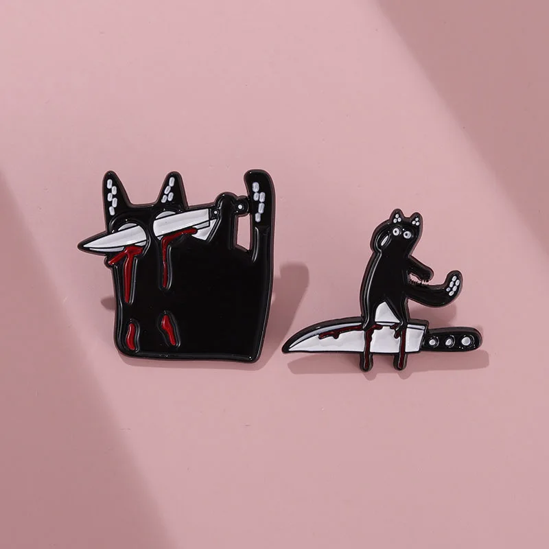 Gothic Vampire Cat Enamel Brooch Creative Dagger Black Cat Cartoon Metal Badge Punk Costume Lapel Pins Jewelry Accessories Gift
Gothic Vampire Cat Enamel Brooch Creative Dagger Black Cat Cartoon Metal Badge Punk Costume Lapel Pins Jewelry Accessories Gift