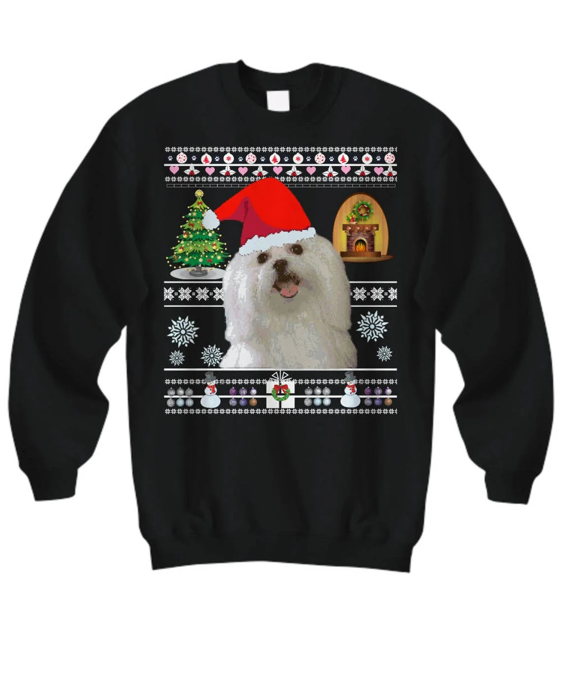 

Maltese Dog Ugly Christmas Sweater Dog Lovers Xmas Gift Sweatshirt New 100% Cotton Comfortable Casual Unisex Fashion Streetwear