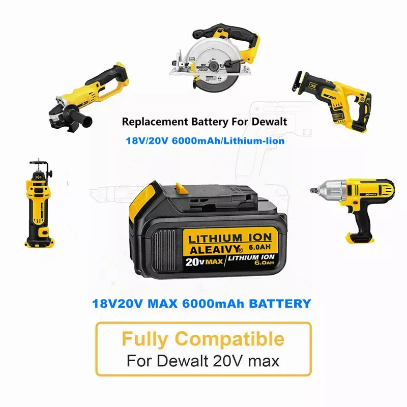 2023NEW 18V 6.0Ah DeWalt Battery For Dewalt Tools Replacement Batteries DCB184 DCB181 DCB182 DCB200 18Volt 20v MAX XR 6.0Ah Batt
2023NEW 18V 6.0Ah DeWalt Battery For Dewalt Tools Replacement Batteries DCB184 DCB181 DCB182 DCB200 18Volt 20v MAX XR 6.0Ah Batt