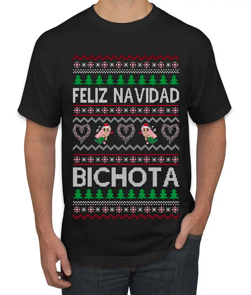 Feliz Navidad Bichota Мужская футболка с рисунком аниме футболки для одежды женские